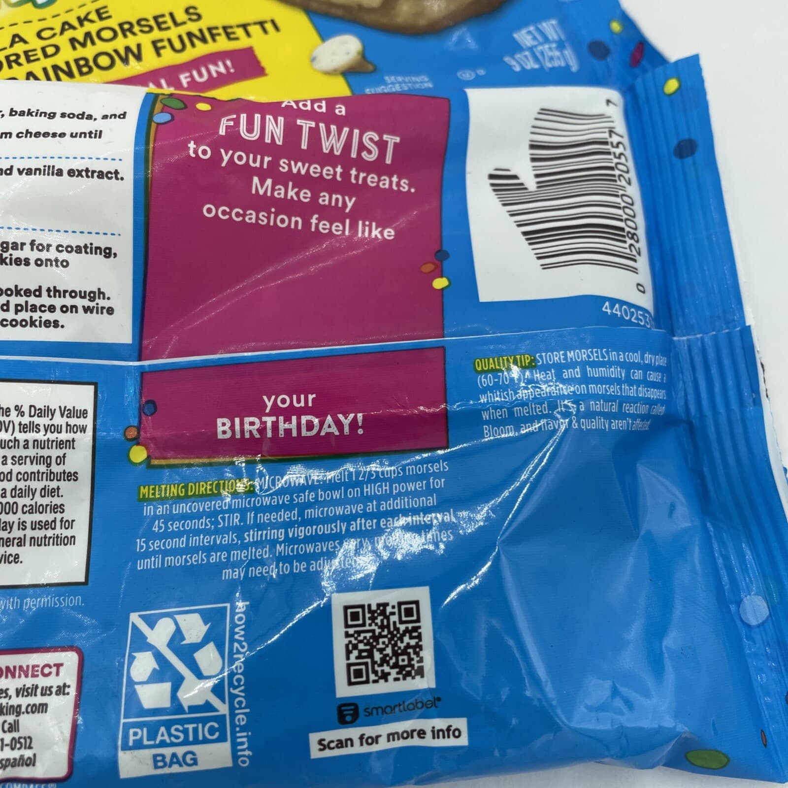 2x Nestle Toll House FUNFETTI Morsels Vanilla Baking Chips 9 oz Bag - 2 PACK 6