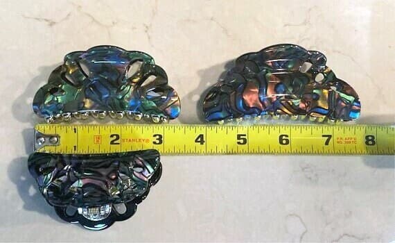 Abalone sea shell effect hair claw clamp clip fine thin hair 2