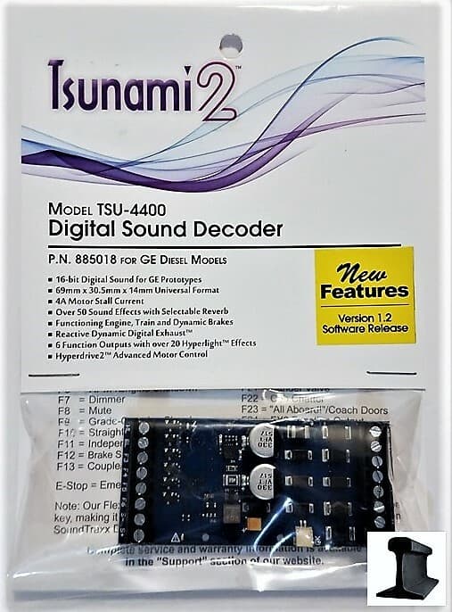 SoundTraxx ~ New 2025 ~ Tsunami 2 TSU-4400 DCC GE Sound Decoder 4 Amp ~ 885018