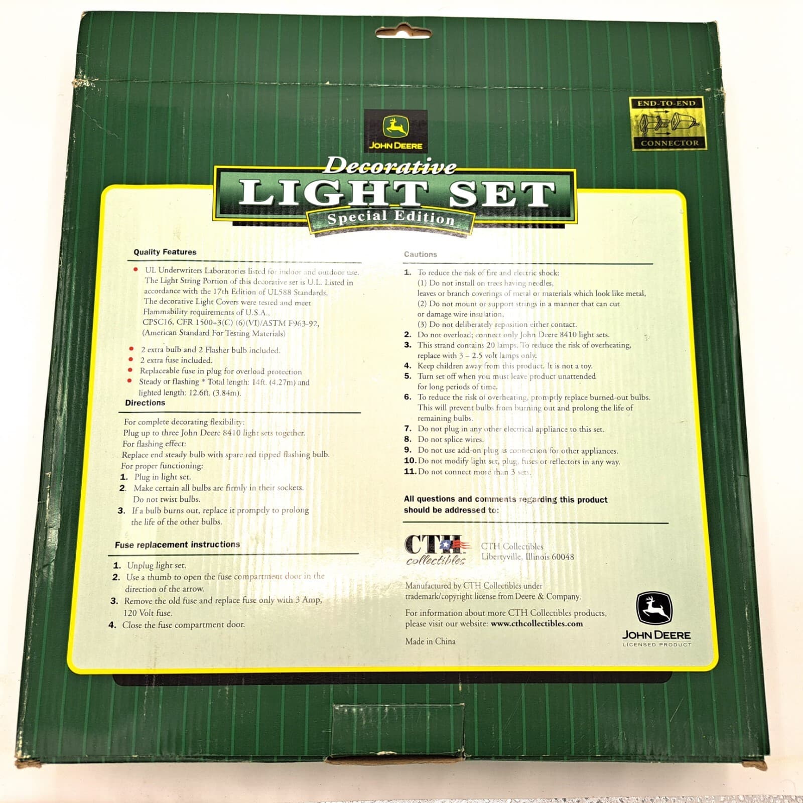 John Deere Model 8410 - 20 Pc. Special Edition Decorative Light Set New In Box 2