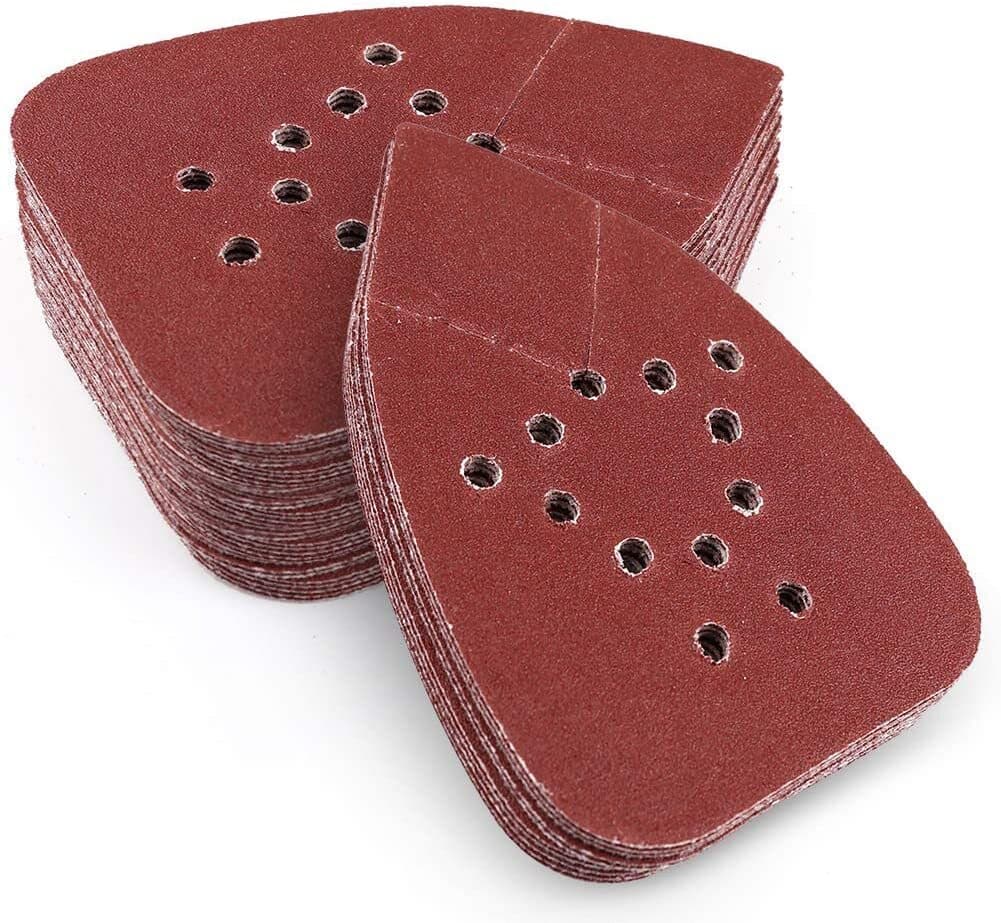 50PCS Mouse Sanding Pads Hook Loop Sandpaper Sheets for Black and Decker Sanders