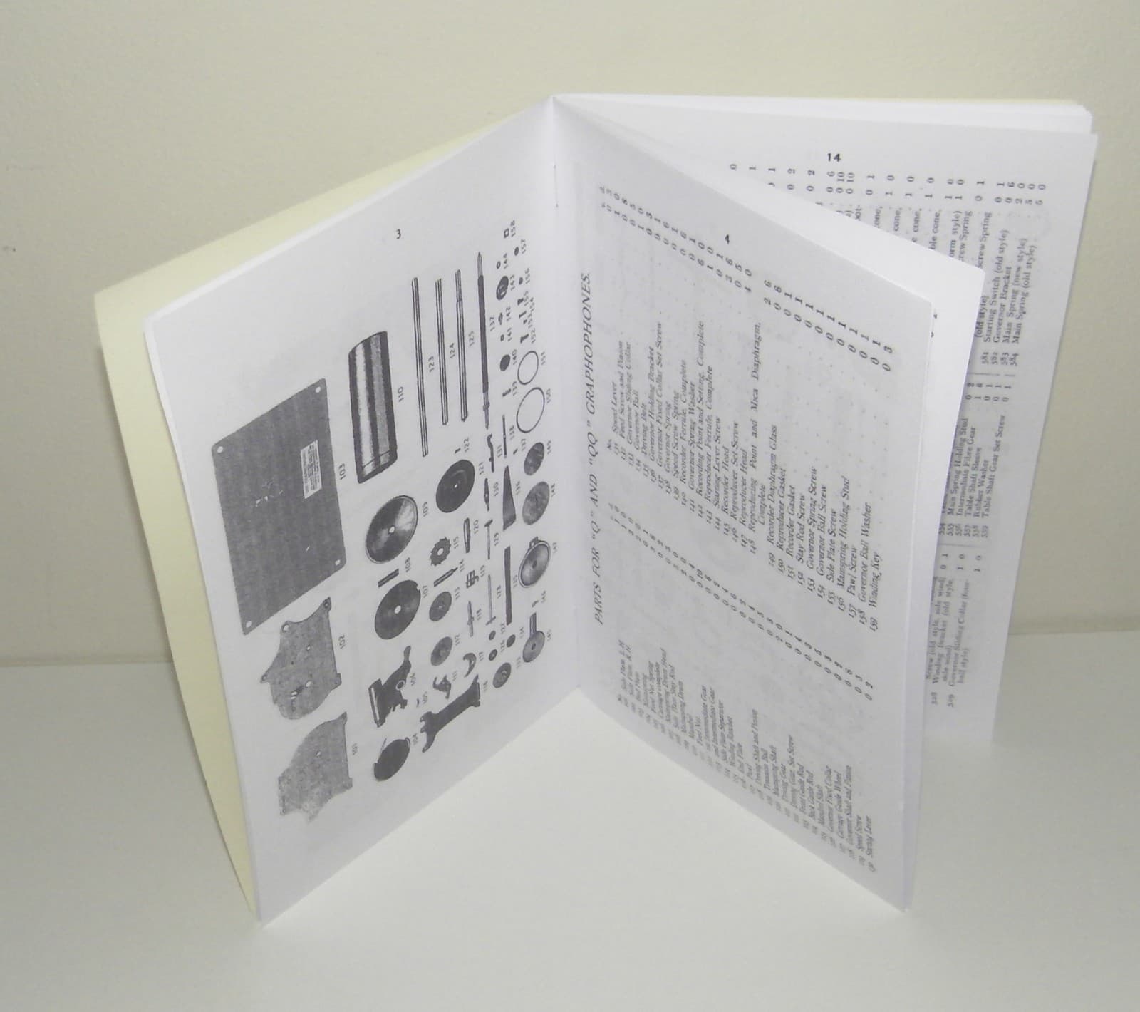 Columbia Phonograph Parts Manual Reproduction 4