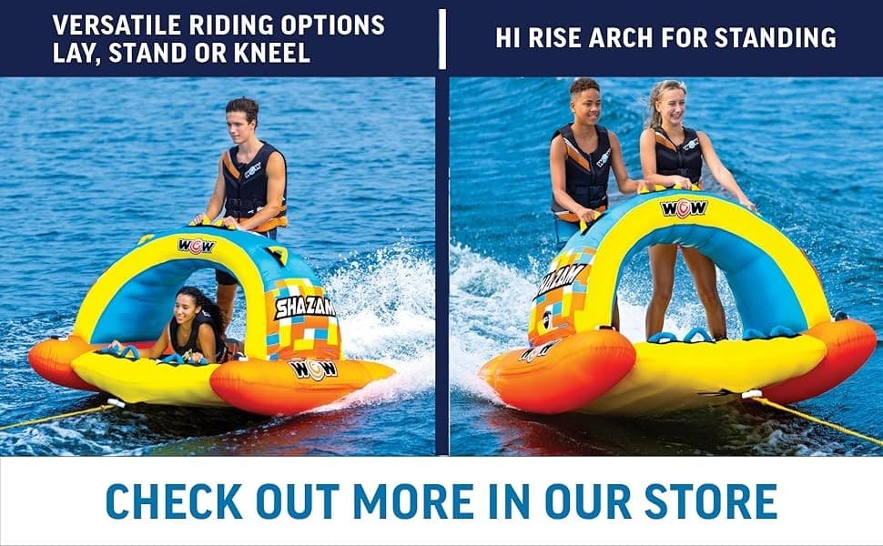 WOW Sports Shazam 2 Towable Tube  1 to 2 Person Towable - Standing Boat tube NEW 6