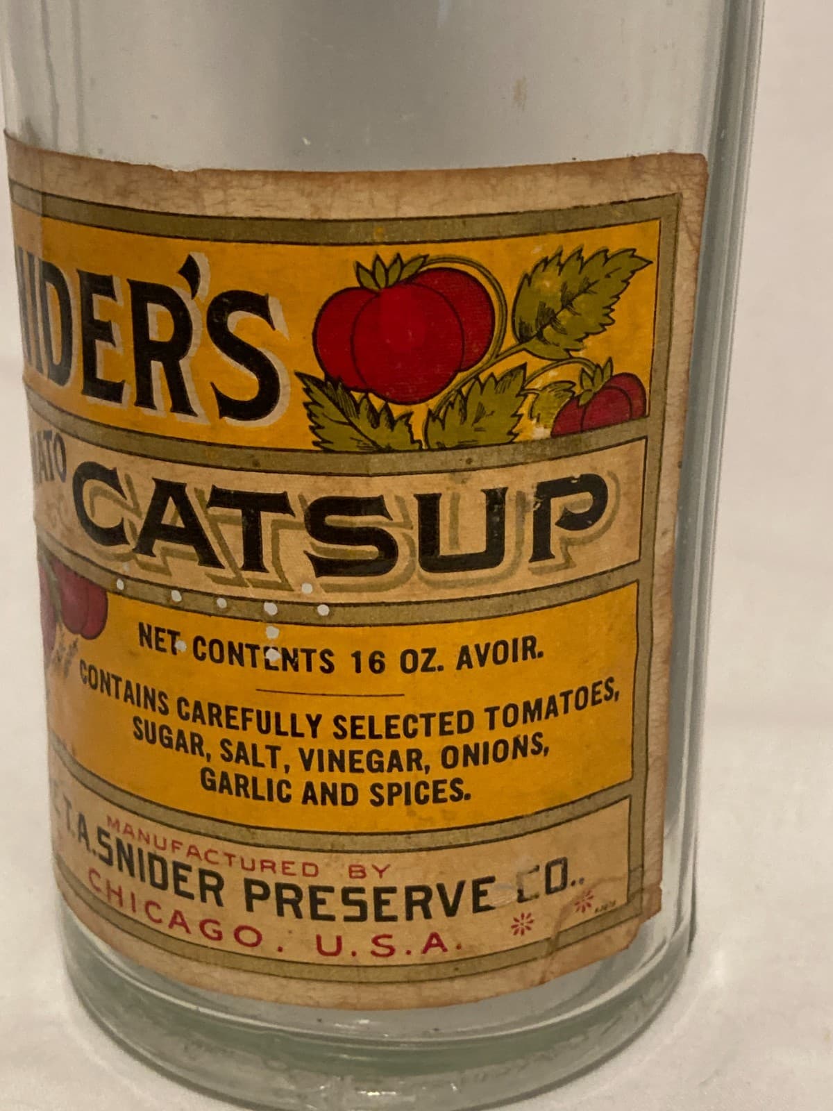 c1920s Snider's Tomato Catsup the T. A. Snider Preserve Co. Chicago, Illinois 3