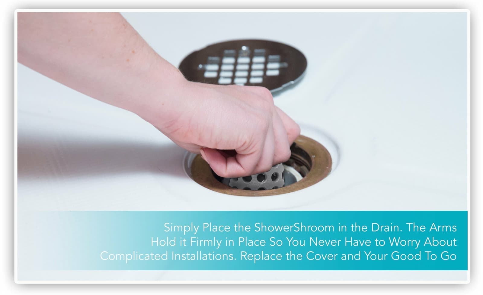 ShowerShroom® (Gray) 2" Revolutionary Hair Catcher for Shower Drain by TubShroom 3