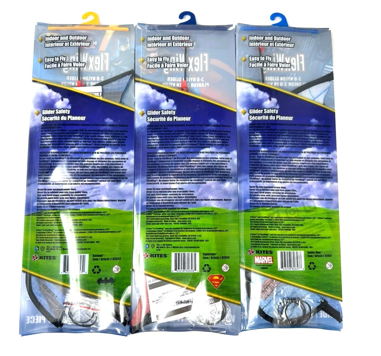 3 Glider X Kites FlexWing Superman Batman Spiderman 3D Nylon NEW DC Comic Marvel 2
