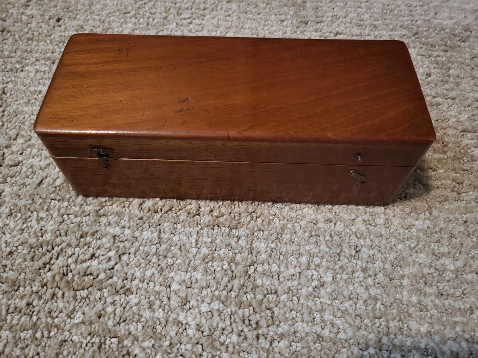 Antique Brass Field Microscope Wood Box Vintage 5