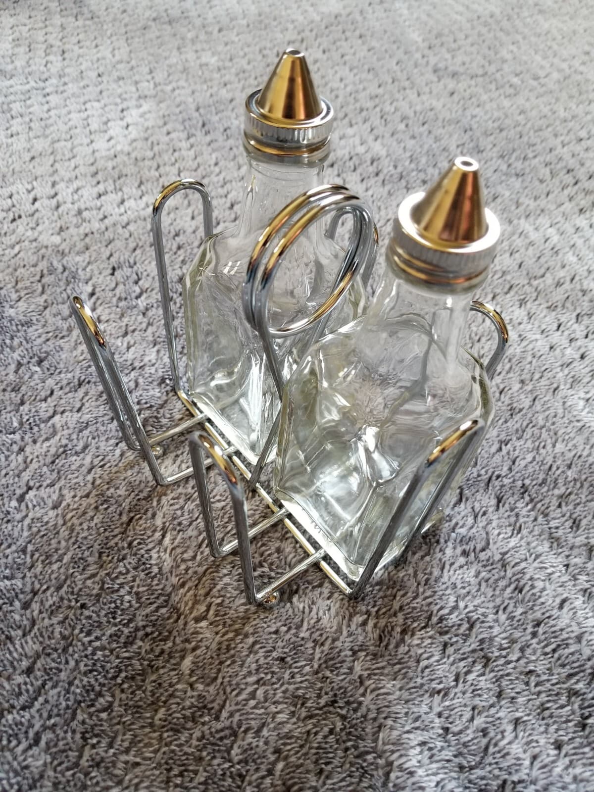 Tablecraft Oil and Vinegar Cruet Rack Set  3