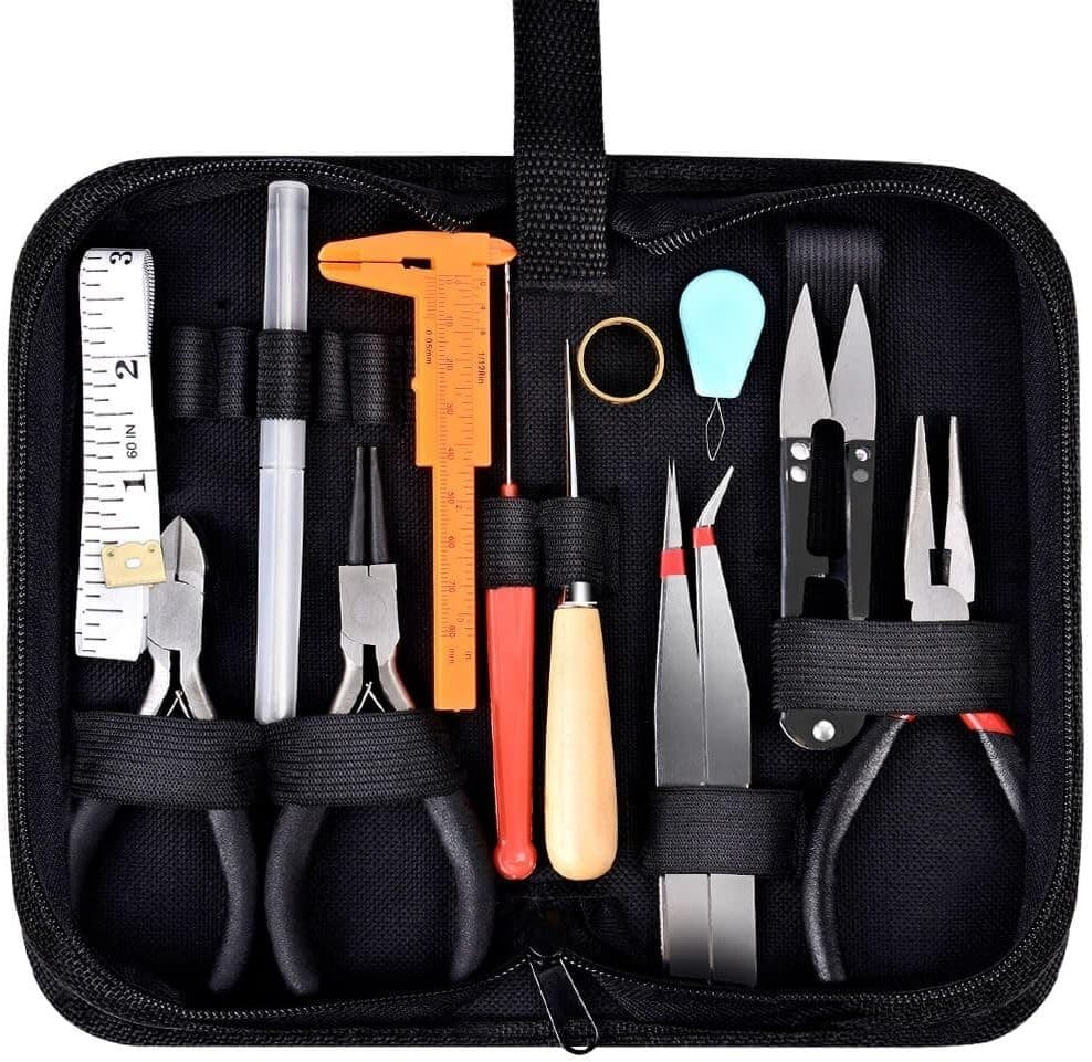 19Pcs Jewelry Making Tools Kit with Zip Case for Crafting and Repair 3