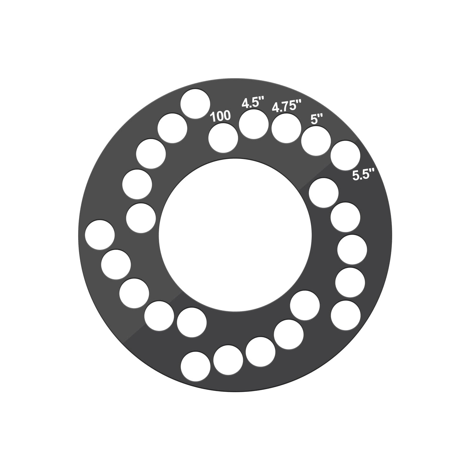 Wheel Bolt Pattern Measuring Tool, Universal 5 Lug Template Gauge for 5, 6, 8...