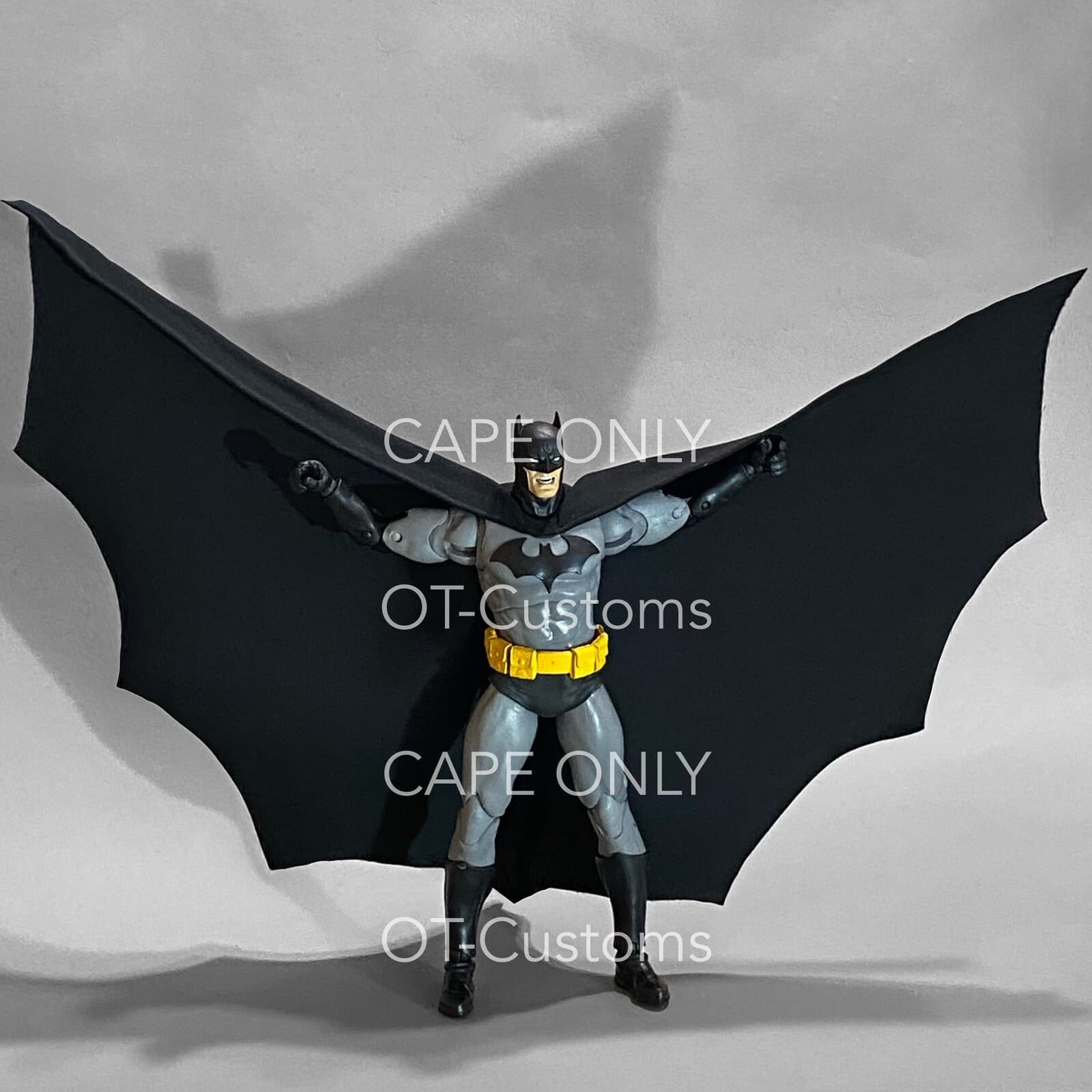 CAPE ONLY - Black Wired Cape For McFarlane Toys DC Multiverse Hush Batman