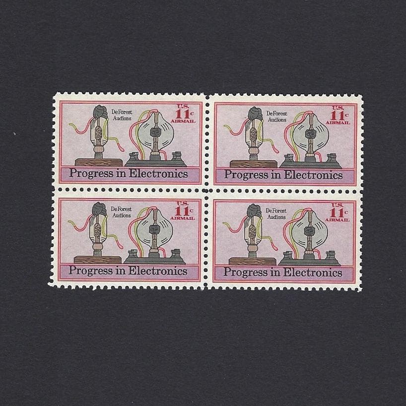 Lee DeForest "Father of the Radio" - Vintage Mint Set of 4 Stamps 51 Years Old!