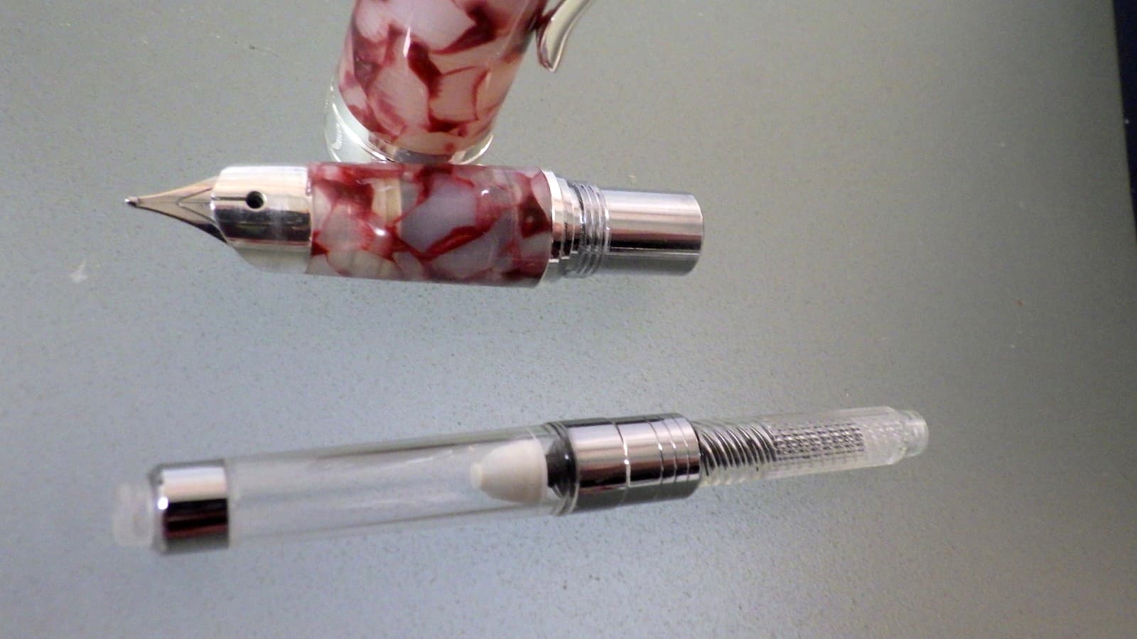 Vtg Conklin CUSHION POINT Cherry Crushed Ice Hooded Nib Fountain Pen in Box New? 6