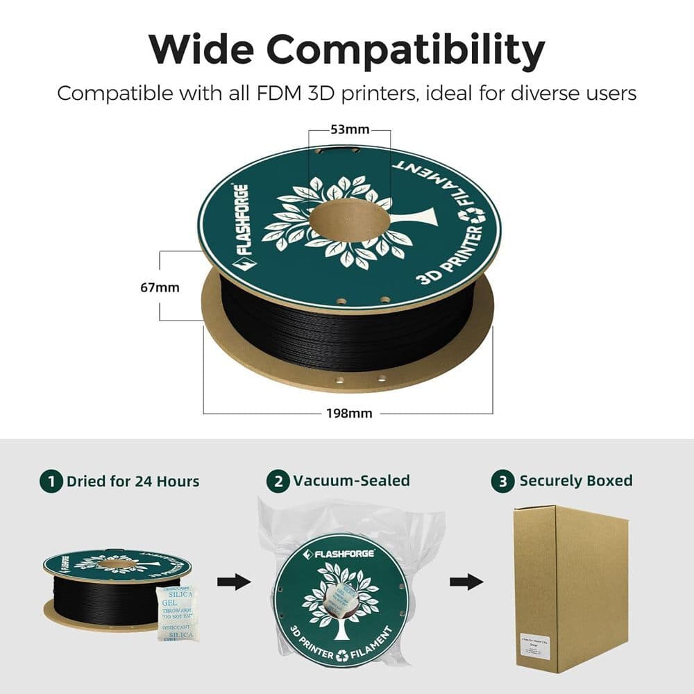 FLASHFORGE PLA Filament Standard 1.75mm 3D Printer Consumables 1kg/2.2lb Spool 2