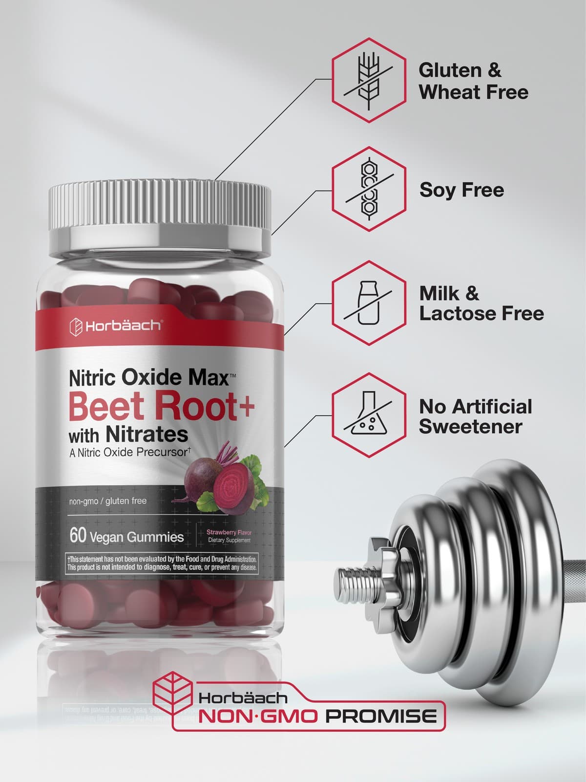 Nitric Oxide Beet Root | 60 Vegan Gummies | With Nitrates | by Horbaach 5