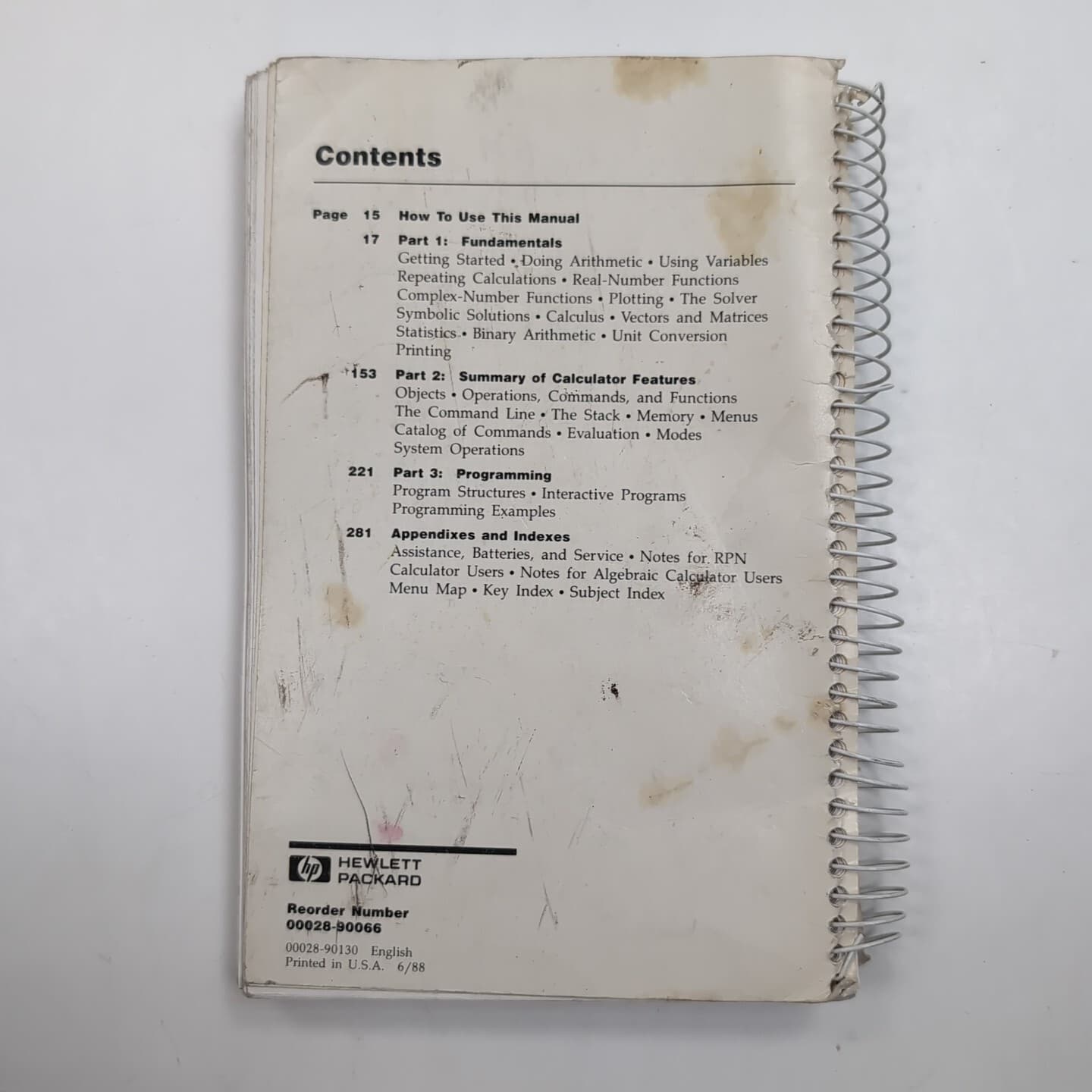 Hewlett-Packard HP-28S Scientific Calculator Owners Manual 2