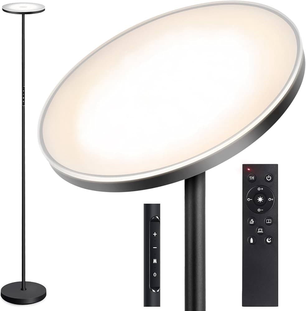 Floor Lamp, 30W/3000LM LED Modern Torchiere Sky Lamp, Super Bright Dimmable