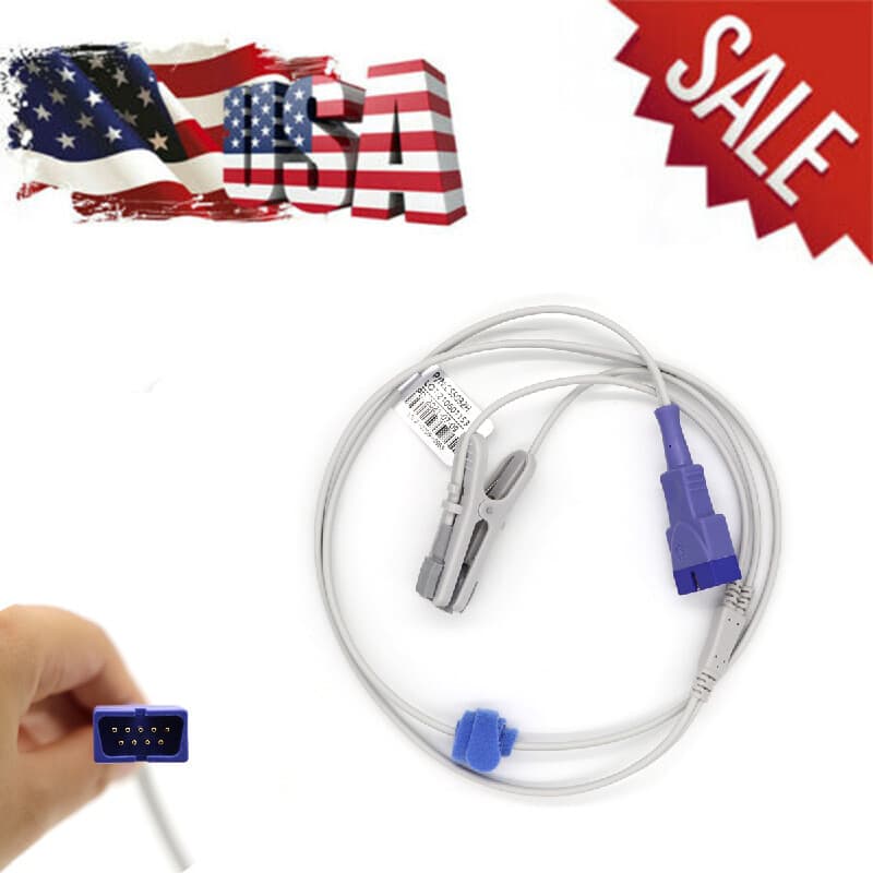 【US】Fit For Nellcor Oximax Adult Ear Clip Spo2 Sensor Probe Pulse Oximeter DB9P 2
