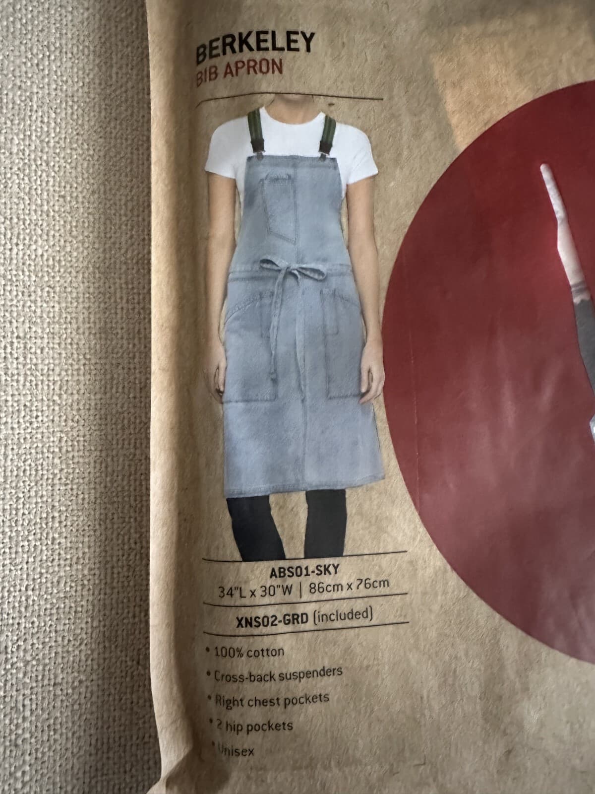 NEW! Genuine Chef Works Berkeley Bib Sky Blue Apron & Suspender Set Sky Blue 2