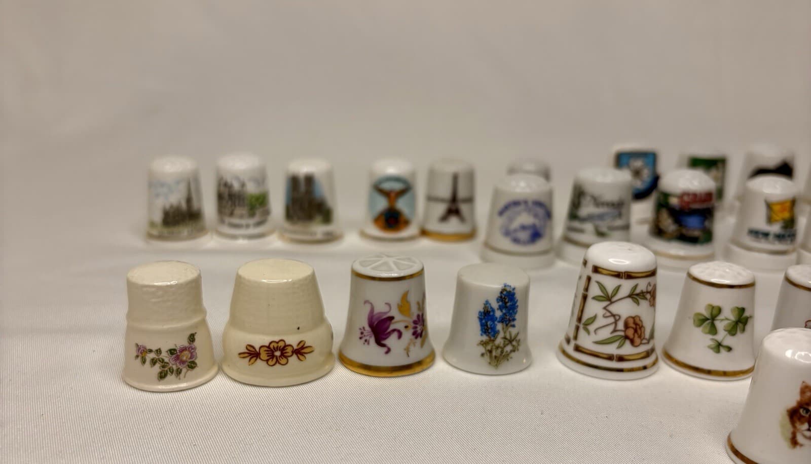 Thimbles Collectibles Lot Of 56! Porcelain, Pewter, Floral, Birds and More! 2