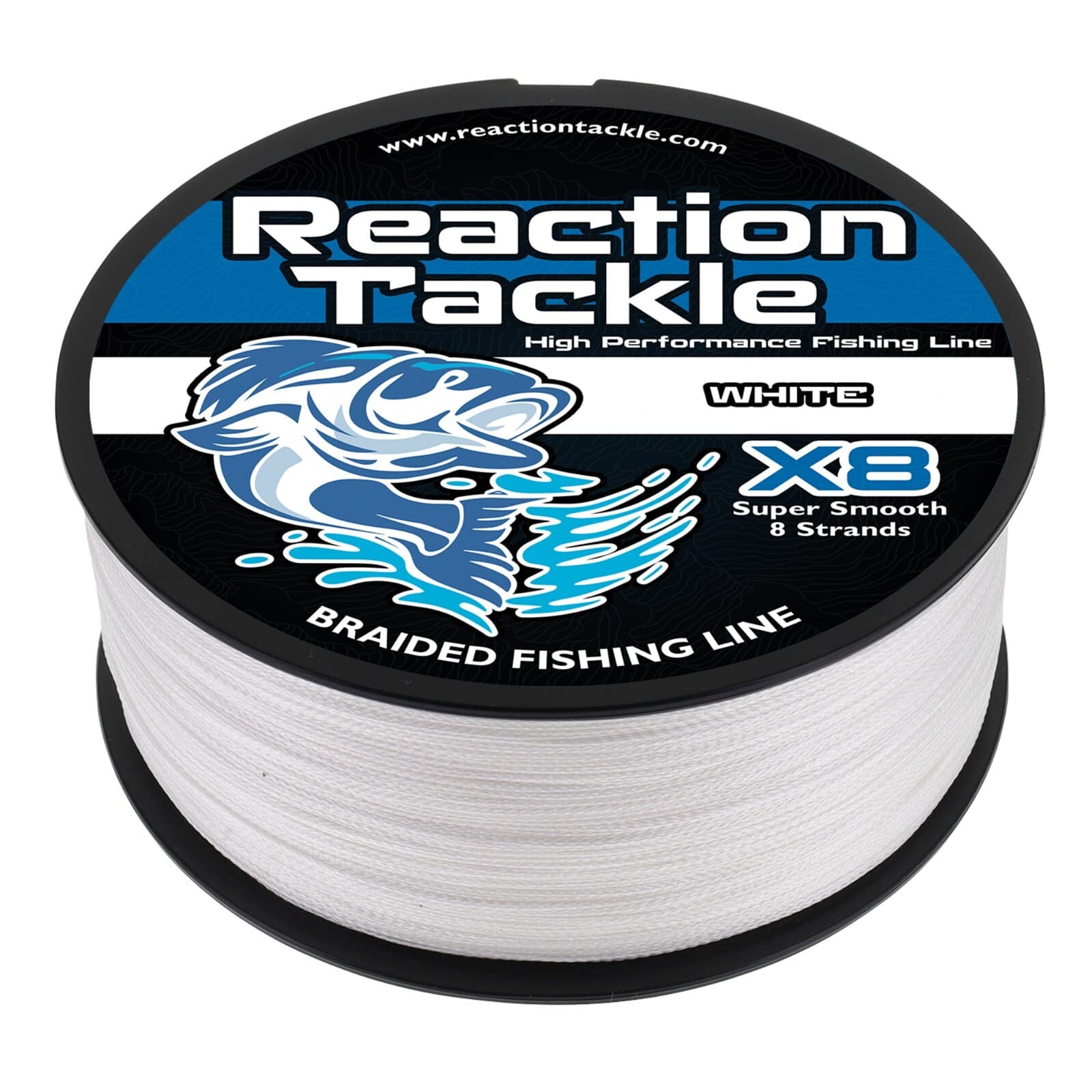 Reaction Tackle Braided Fishing Line / Braid - White- 4 or 8 Strands 5