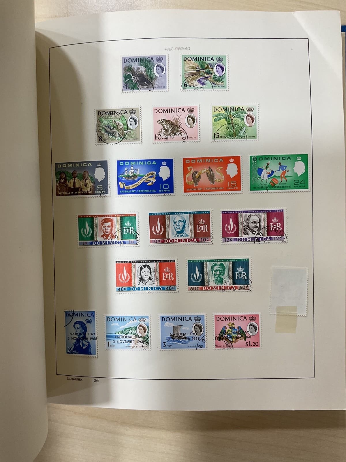 Dominica stamps. KGV - QE. mostly MNH. Schaubek album. EX95 5