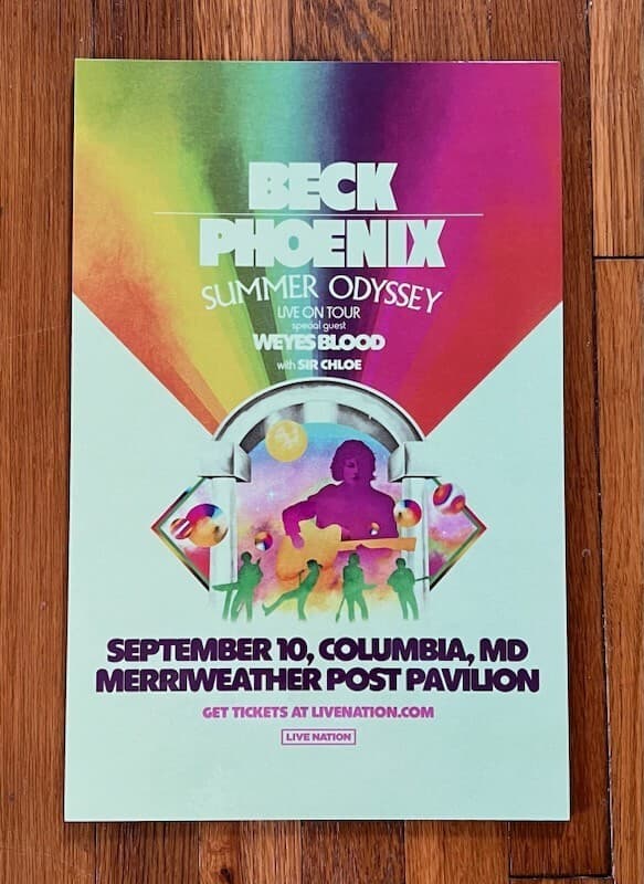 Beck / Phoenix Summer Odyssey RARE tour poster on foam core board '23