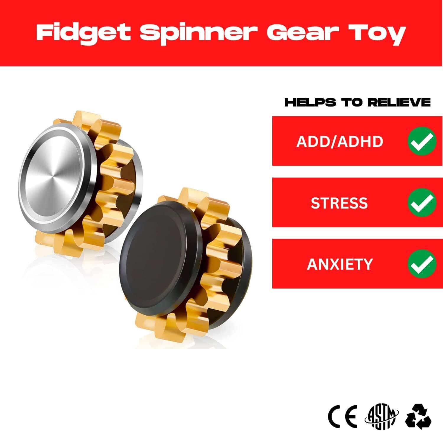 Copper Gear Fidget Spinner Toy for Anxiety, Stress, ADHD, Autism, 1 Count 2