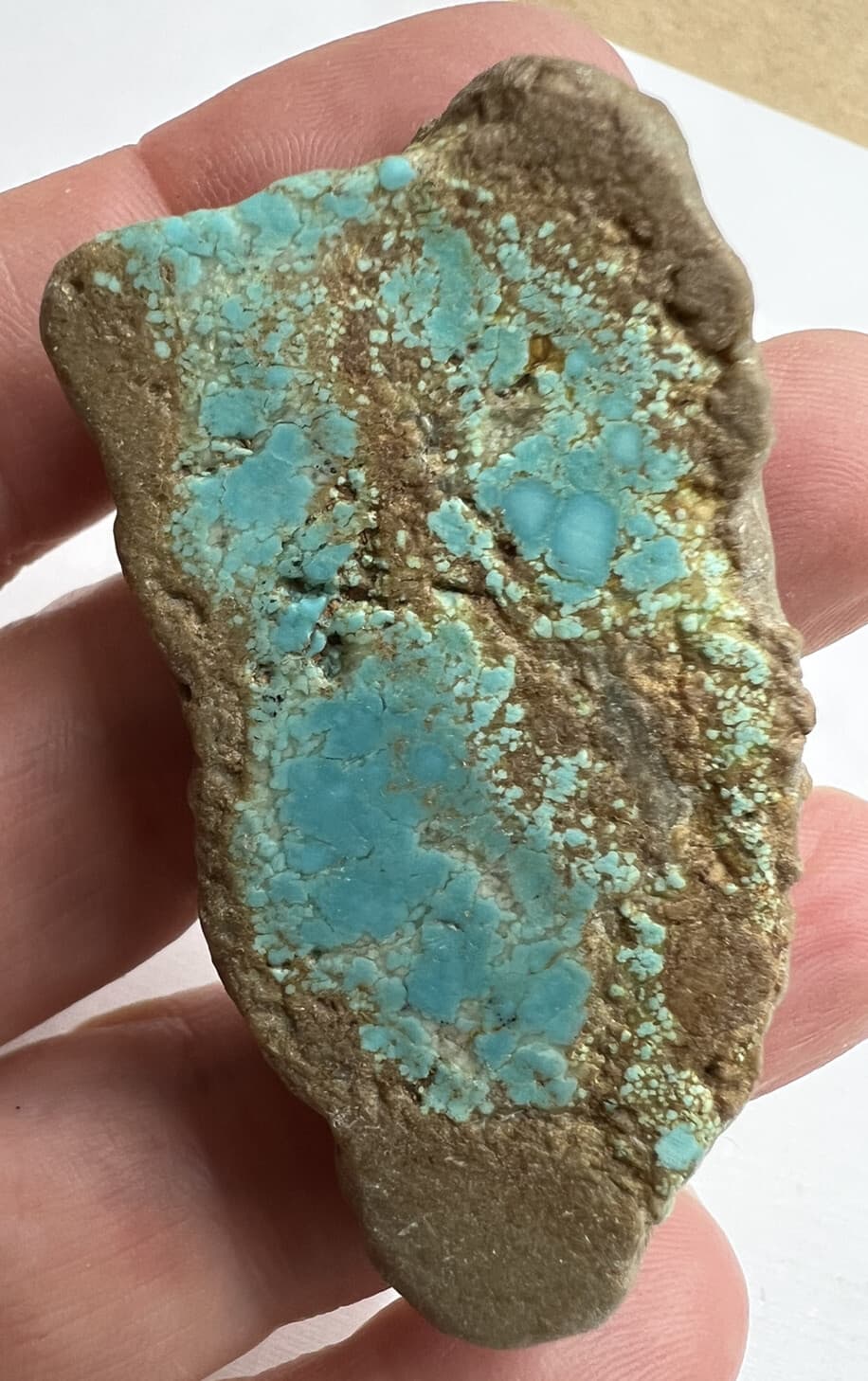 Number 8 Turquoise Old mine material bright blue Great spiderweb 270 Carats 4