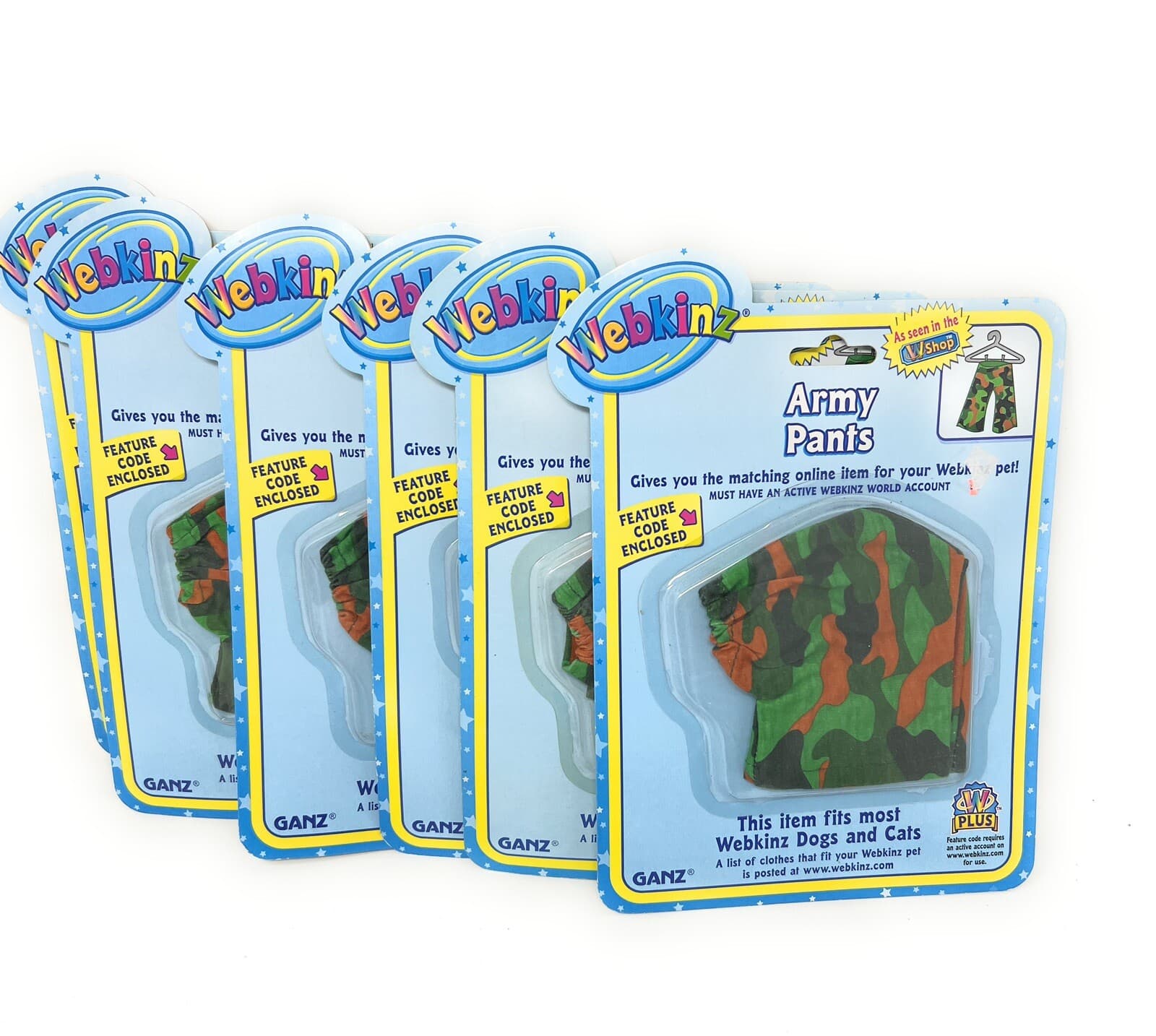 Lot 15 Ganz Webkinz Clothing Outfits Sweater Vest Camo + Corduroy Pant NEW code 2