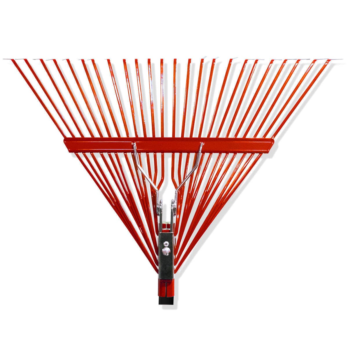 12PK Durable Red 24 Steel Tine Thatching Leaf Rake w/ Steel Handle 3