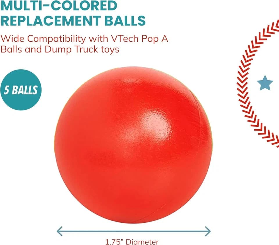 Botabee Set of 5 Multi-Colored Replacement Ball for Ball Popper Toys - Vibrant  3