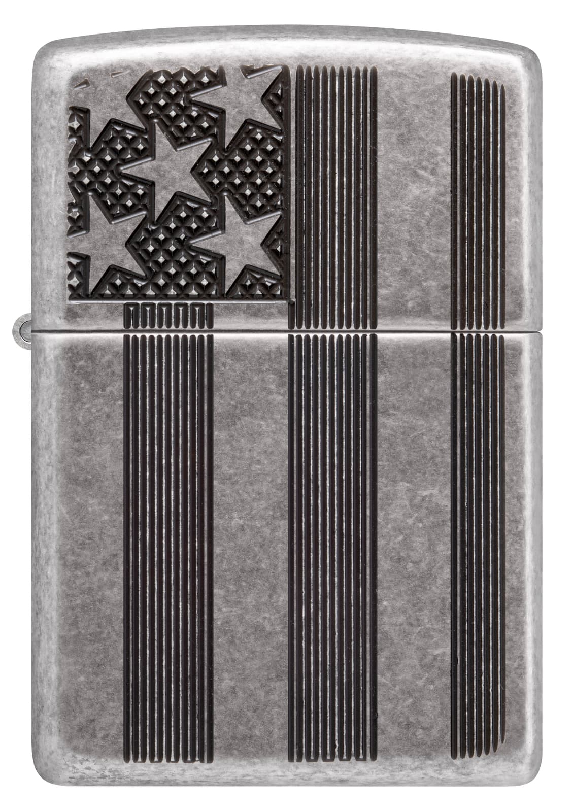 Zippo Armor Antique Silver Flag Windproof Pocket Lighter, 28974 2