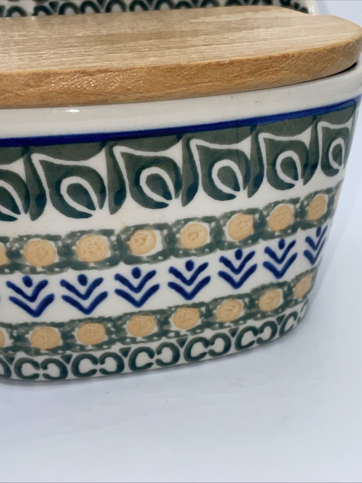 Hanging Salt Cellar Made In Poland By Ceramika Artystyczna Green Pottery 6