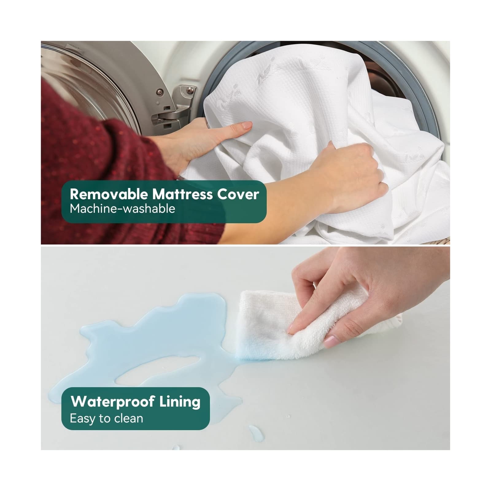 BABELIO Breathable Crib Mattress, Dual-Sided Memory Foam Toddler Mattress, Wa... 6