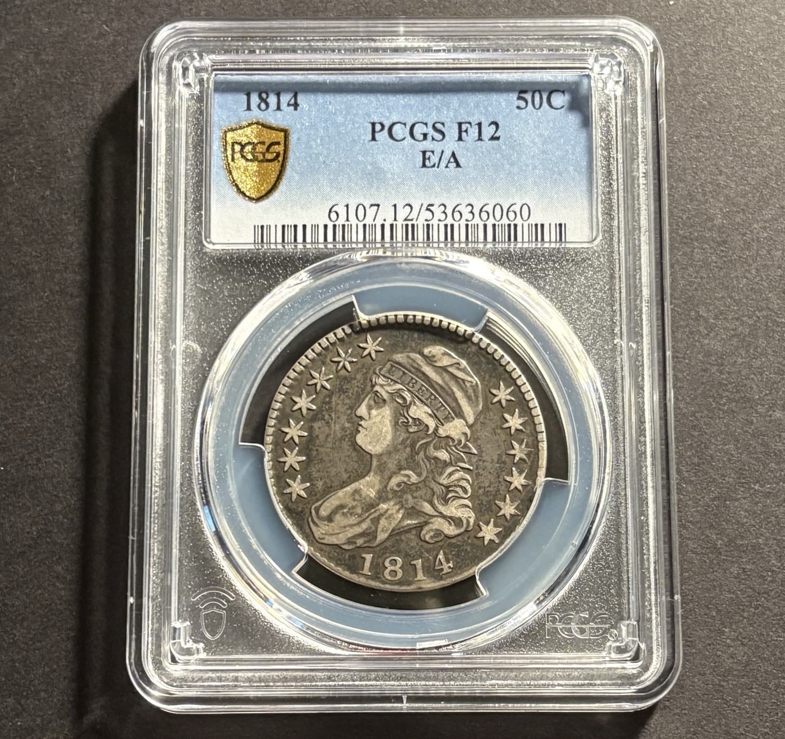 1814 Capped Bust Half Dollar E/A Variety — PCGS F12 Original Surfaces 🔥 