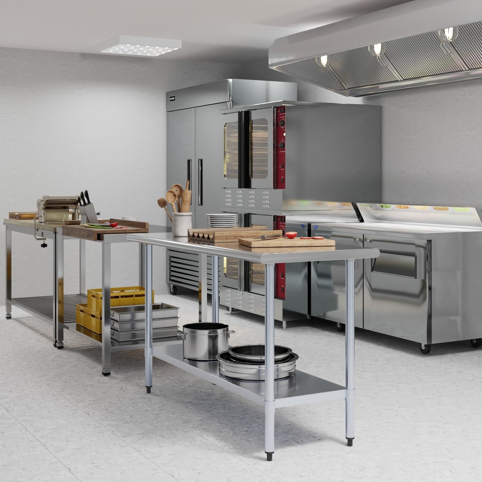 Jefferson 24 in. x 60 in. Stainless Steel Table With Shelf. NSF 4