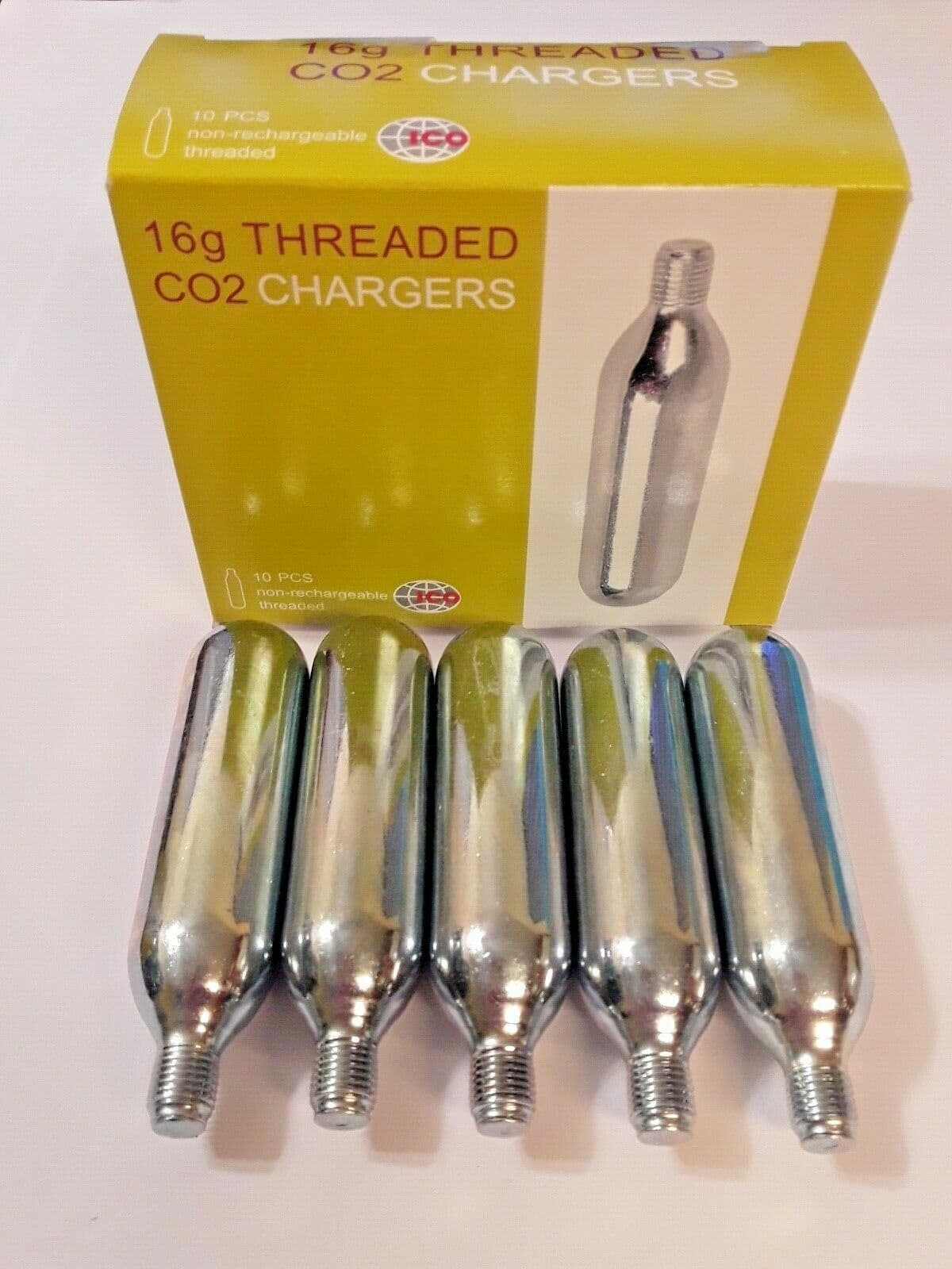 60 CO2 cartridges 16g threaded C02 bike tire inflator 16 gram HVAC 2