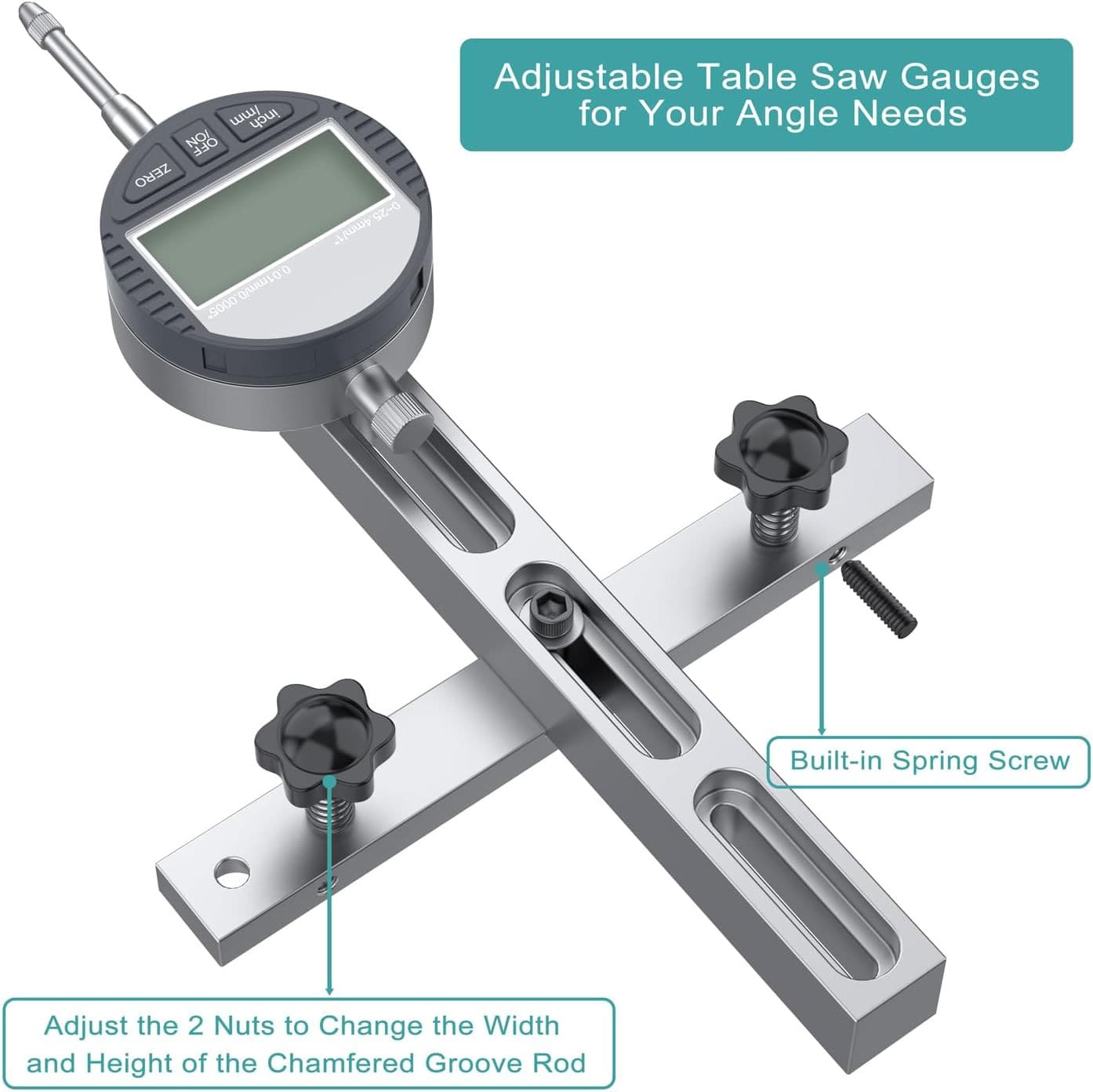 HDLNKAK Table Saw Digital Dial Indicator Gauge, for Aligning and Calibrating Wor 3
