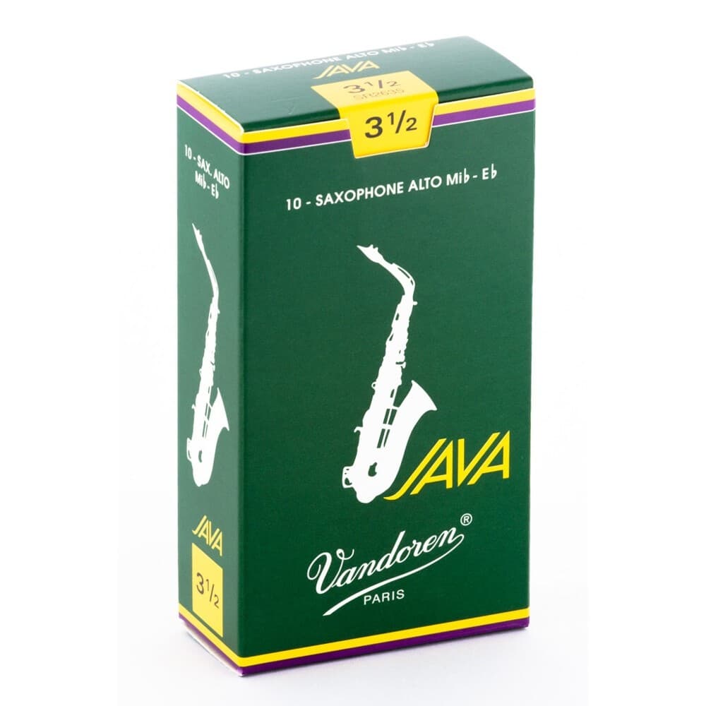 Vandoren SR2635 Alto Sax Java Green Saxophone Reeds -3.5 Strength - Box of 10