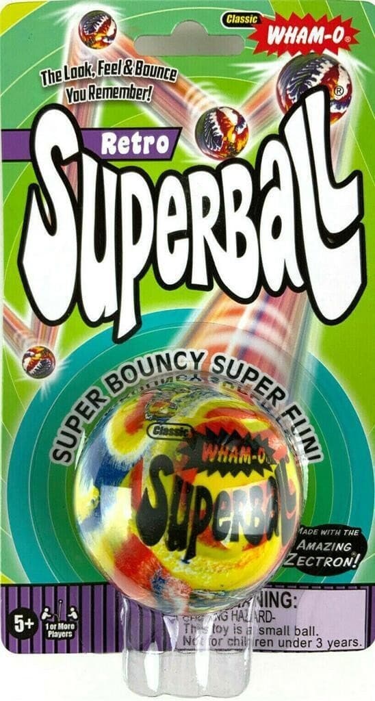 LARGE 2" Wham-O Color SWIRL Original SUPER BALL Whamo Zectron Rubber SuperBall 4