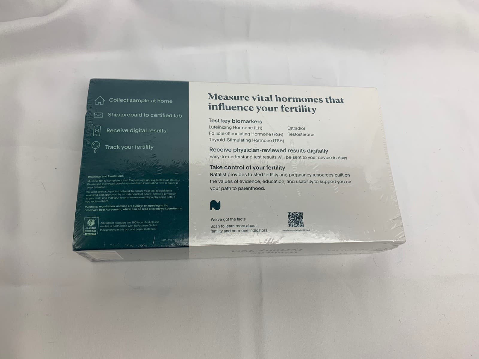 Natalist Women’s At-Home Fertility Hormone Test Kit by Everlywell Sealed 2