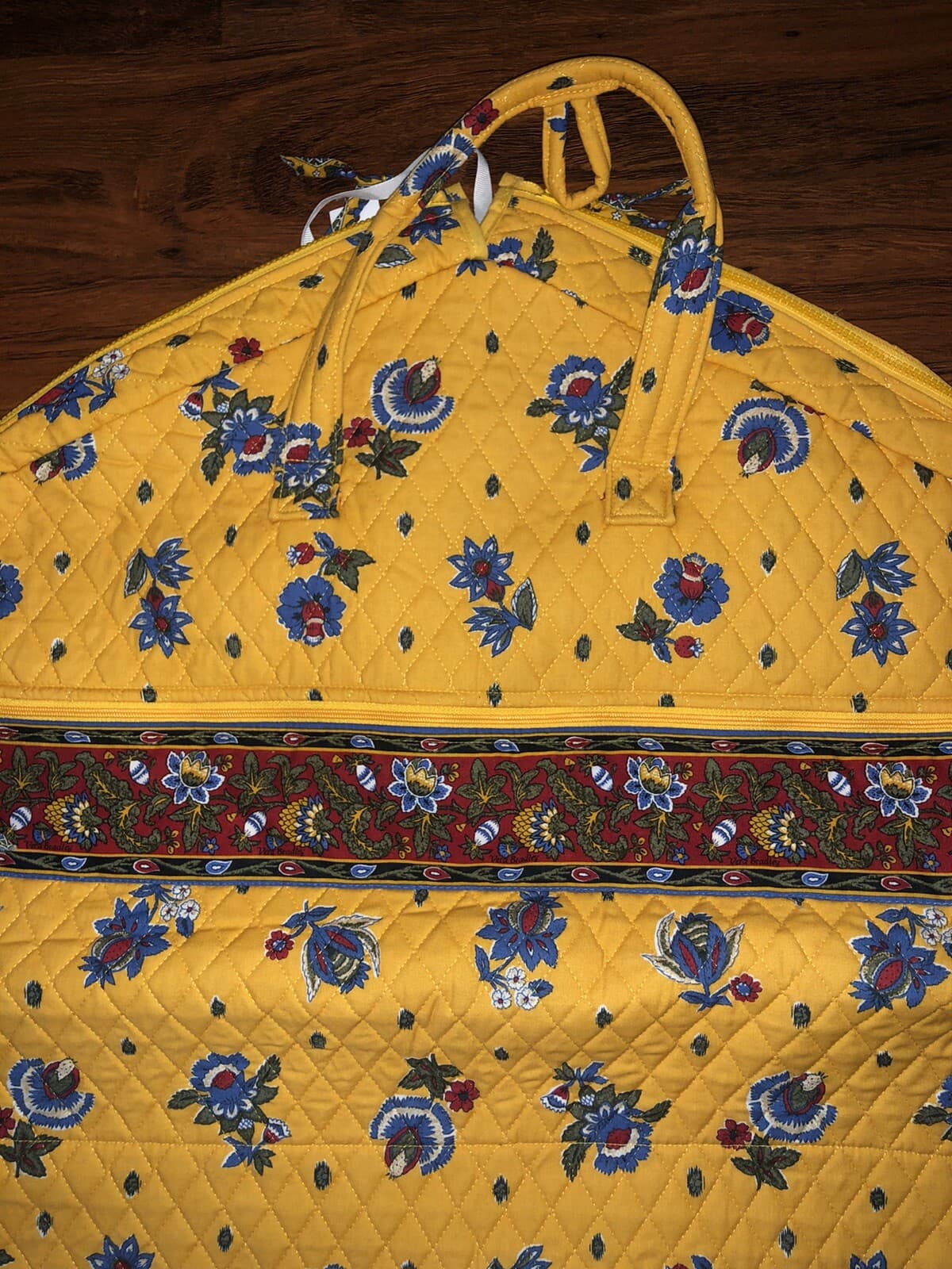 Vera Bradley FRENCH YELLOW Hanging GARMENT TRAVEL BAG 100% Cotton 22x45 NWT 2