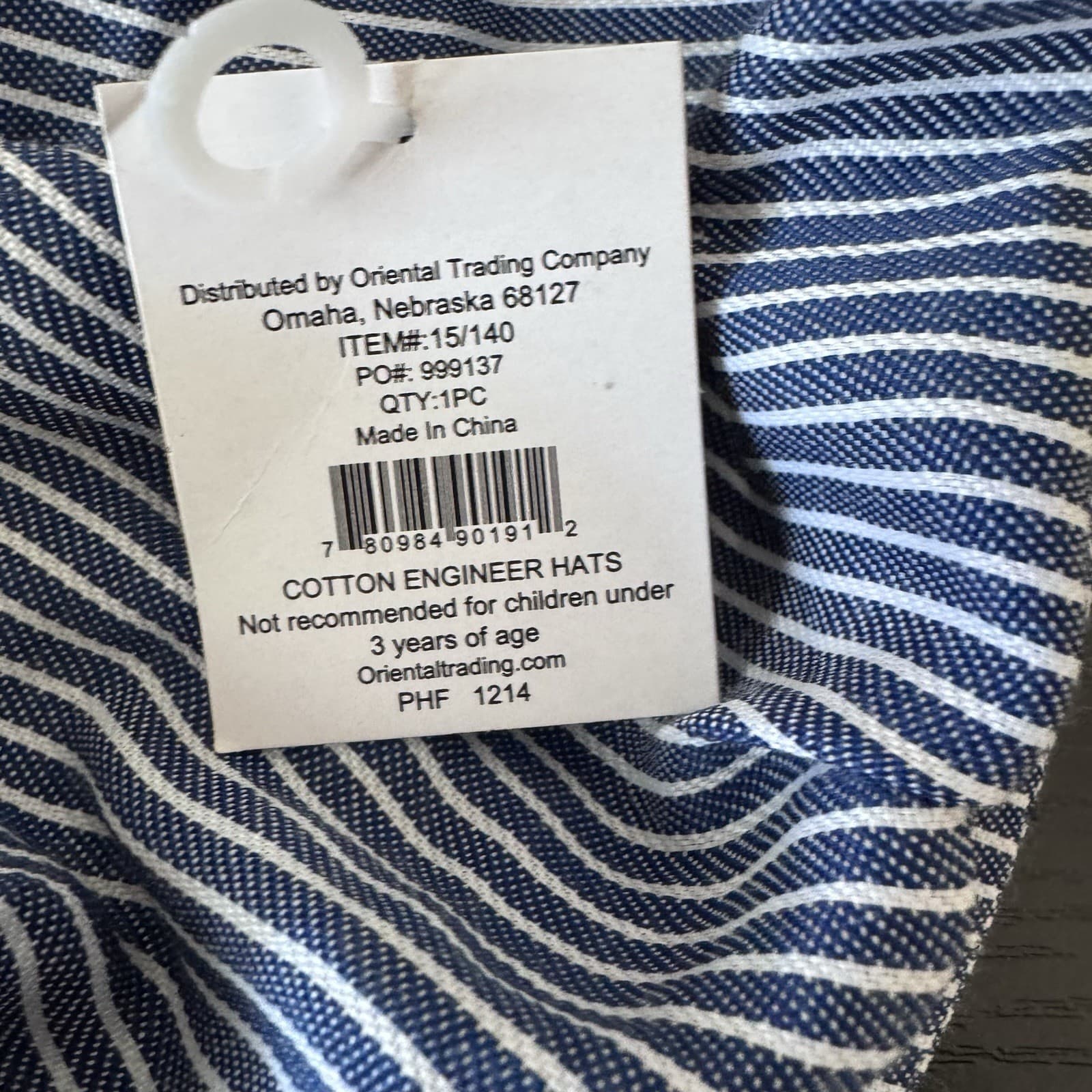 Oriental Trading Train Engineer Cap With Norfolk Southern Print/ Ages 3+ 3