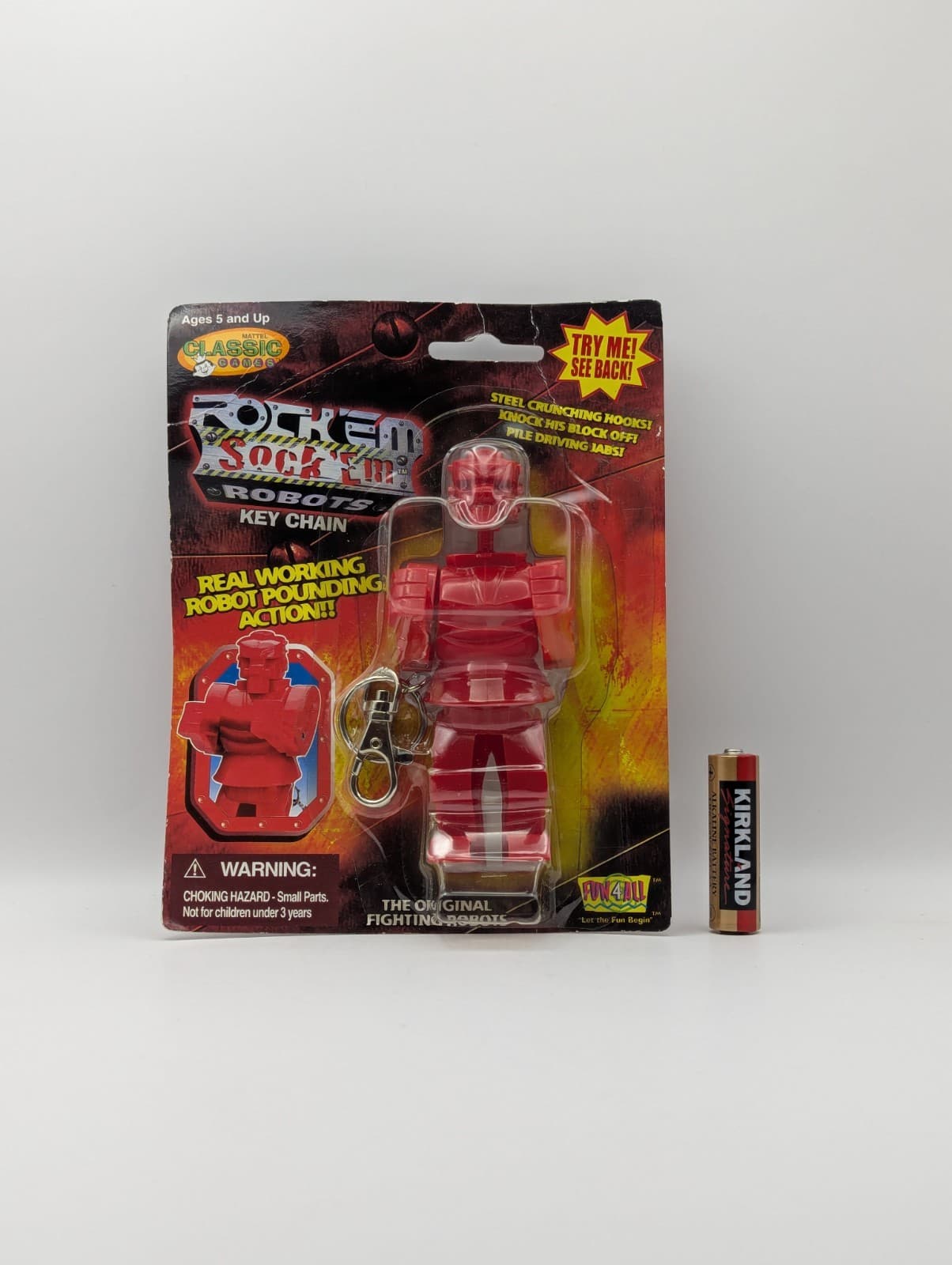 2001 Mattel Rock'em Sock'em Robots Keychain - Red Rocker 3