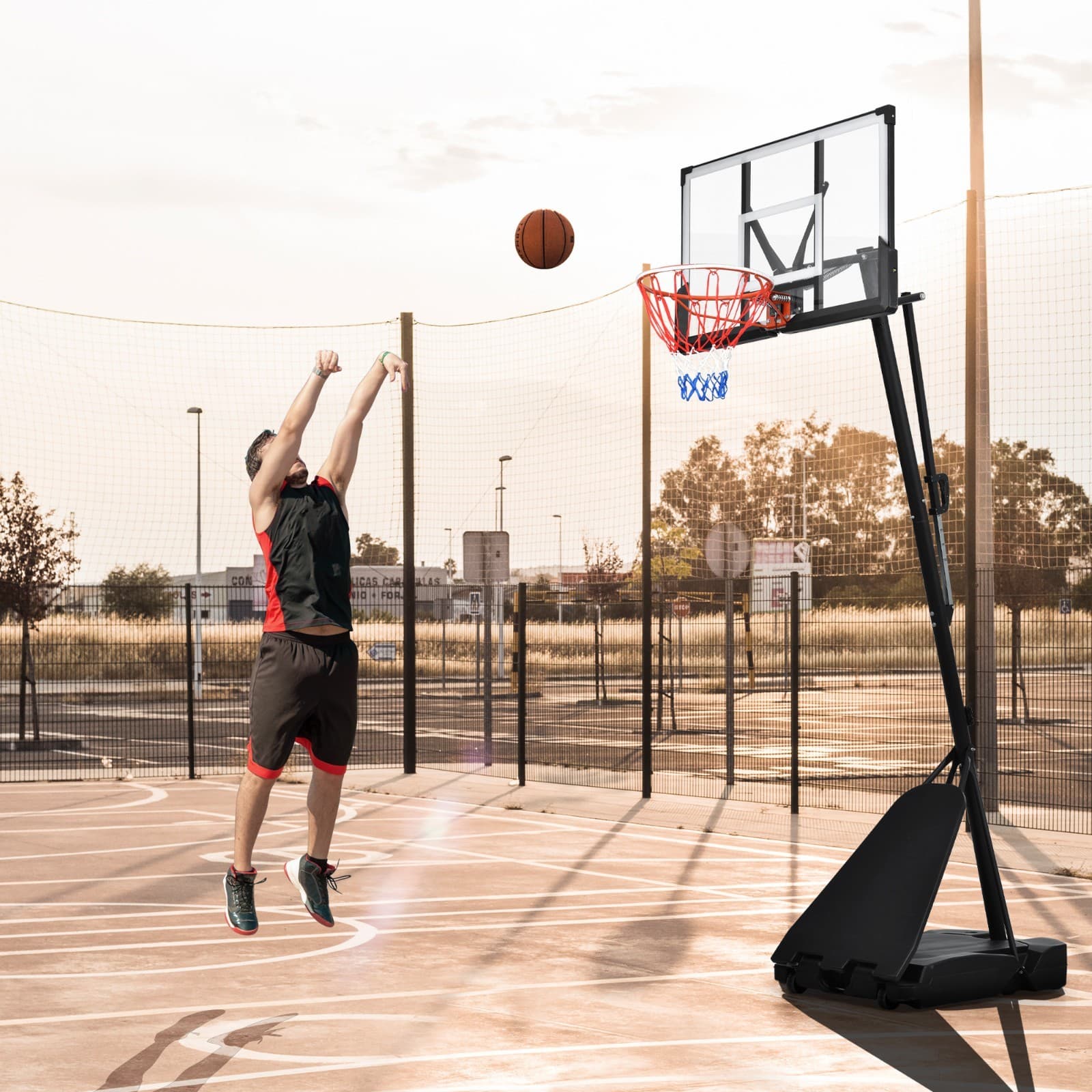 8-10FT Portable Basketball Hoop Goals System Height Adjustable for Youth/Adults