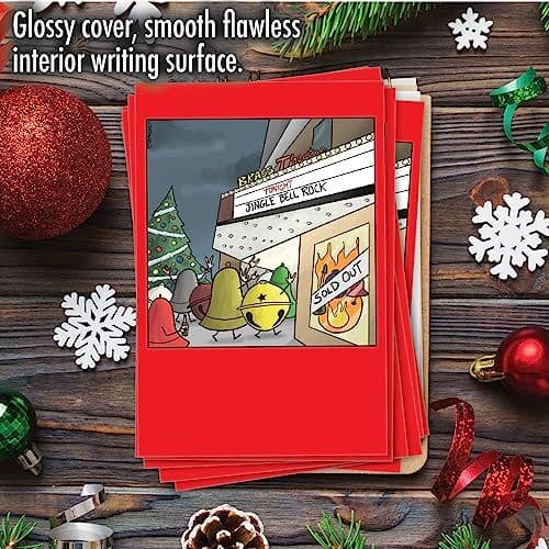  12 Humorous Christmas Greeting Cards Boxed Set with 5 x 7 Inch Bell Rock 6