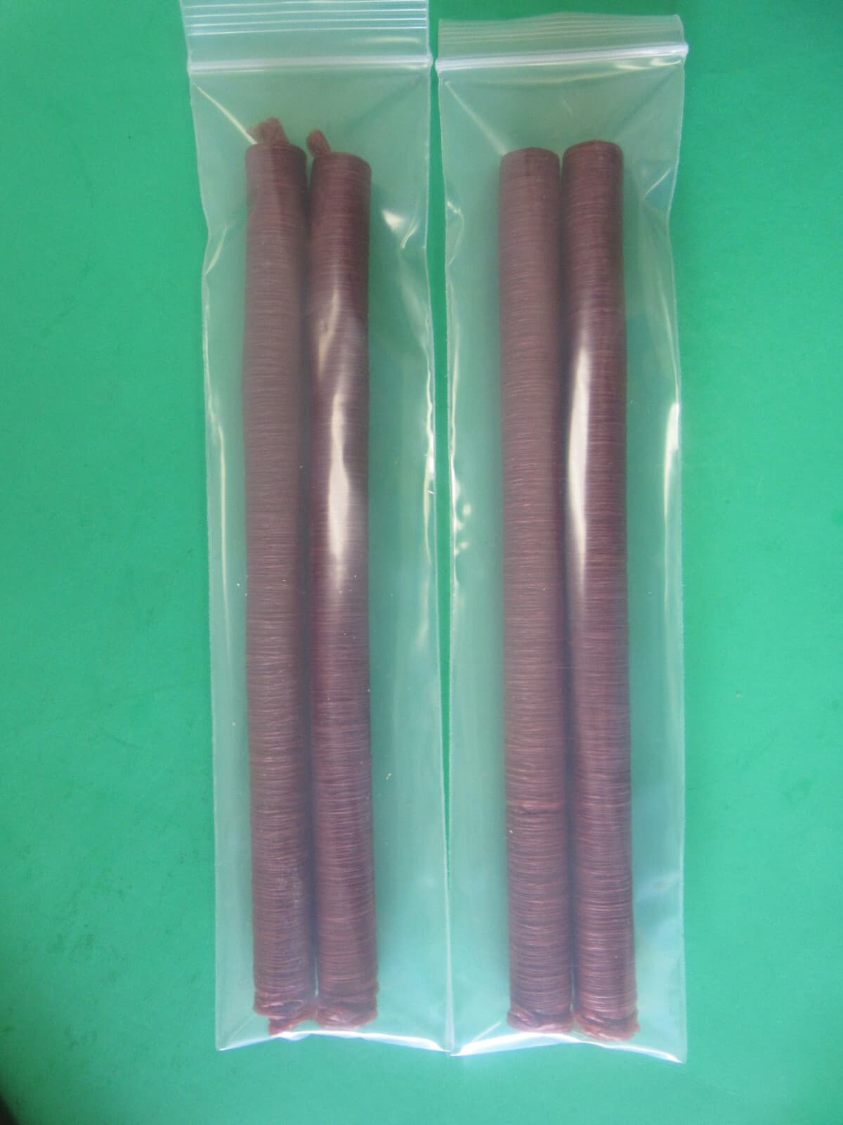 4 Strands Slim 17 mm collagen snack stick casings for 36 lb of sausage.  Edible 2