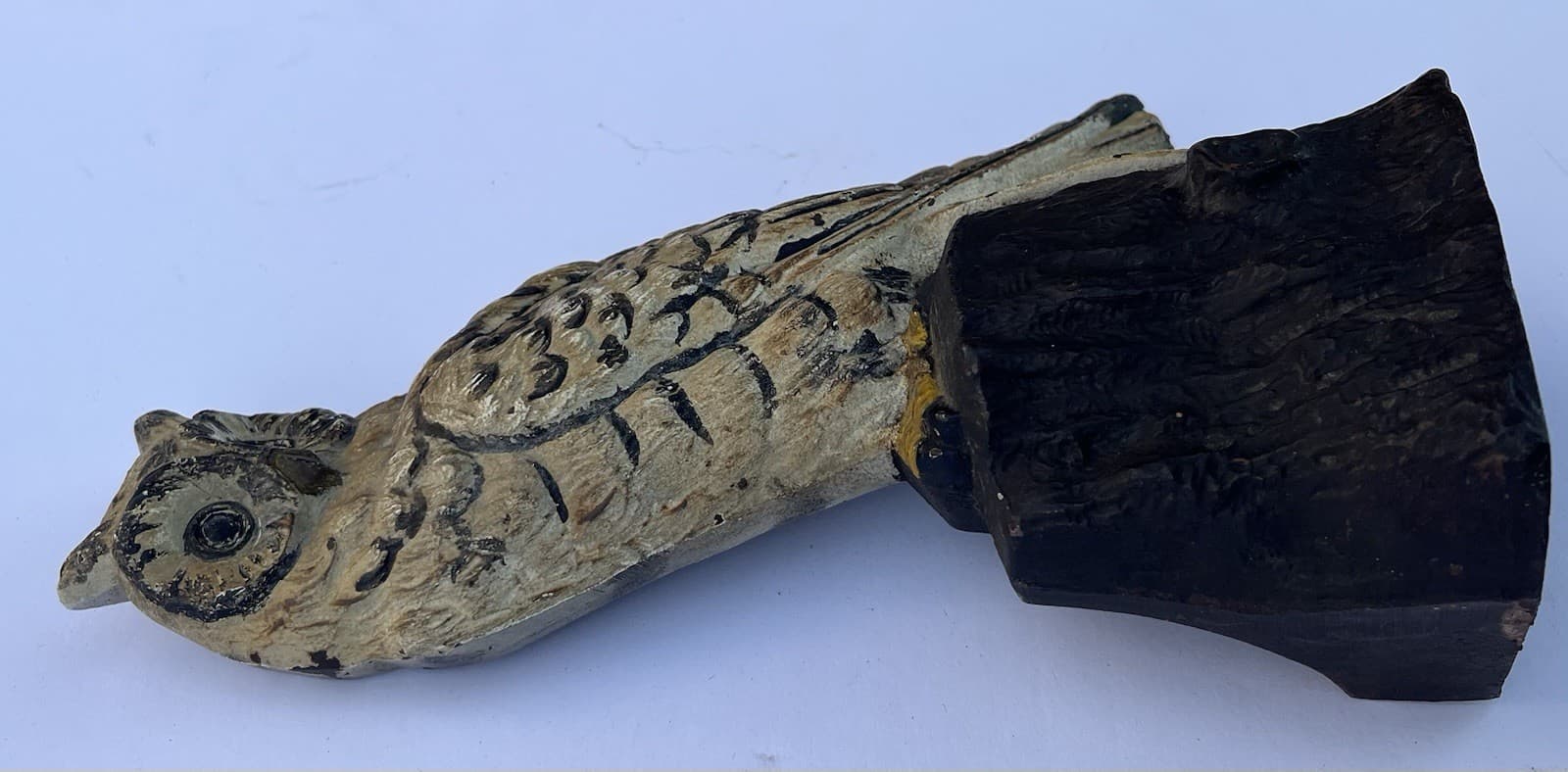 Antique Judd & Co Cast Iron Snowy Owl On Stump Doorstop 5