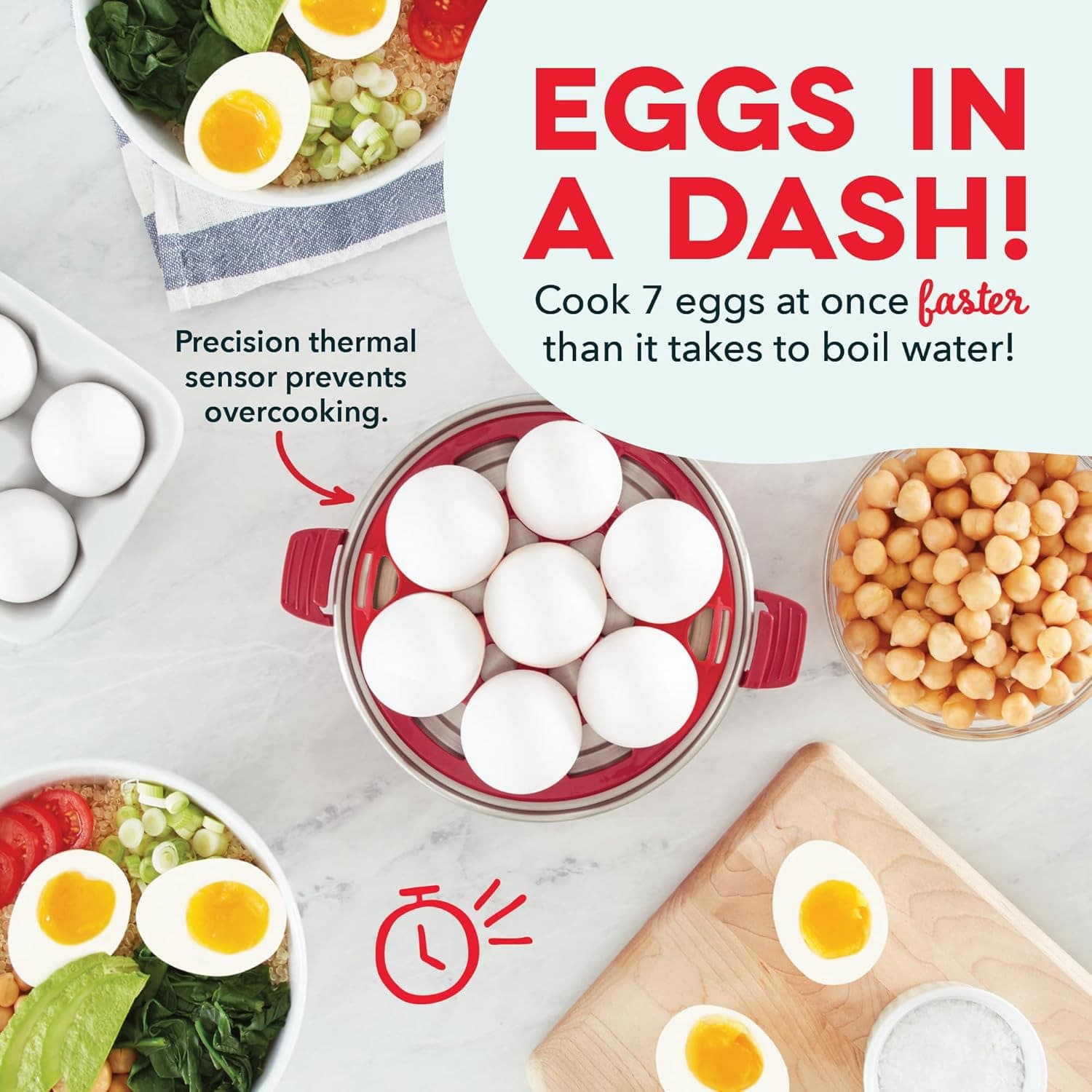 DASH Rapid Egg Cooker: 7 Egg Capacity Electric Egg Cooker for Hard Boiled Eggs, 2